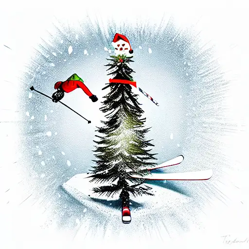 Skier Fell Into A Christmas Tree