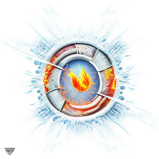 Water And Fire Elements Intertwined