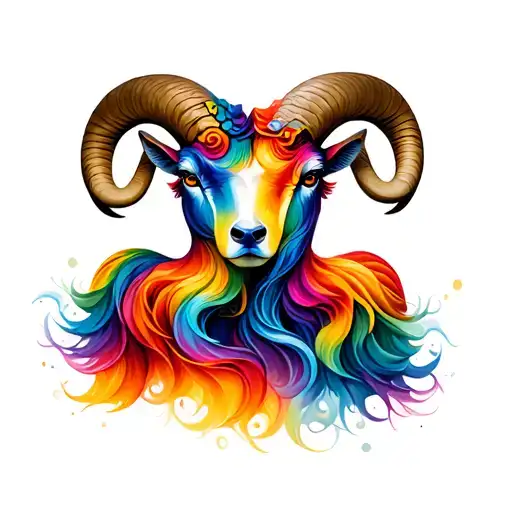 Rainbow Twins Aries Zodiac Sign