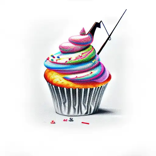 Cupcake On Fishing Pole