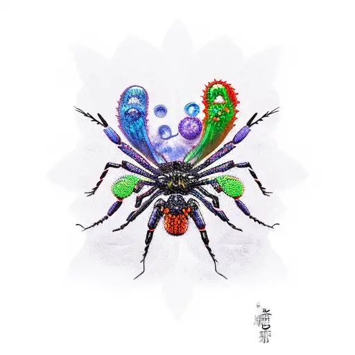 Tokyo Ghoul Centipede With Spider Liliess And Butterflies