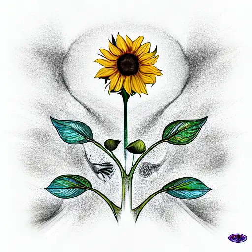 Sunflower With Tree Of Life