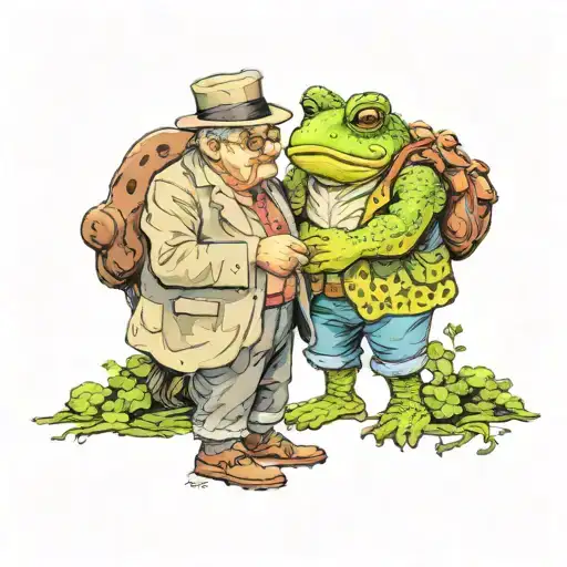 Grandfather And Grandson Holding Hands As Toads In A Candy Store