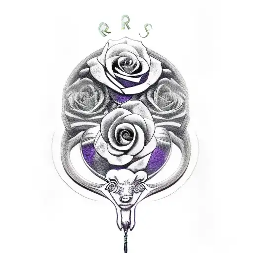 Aries Ram With Roses