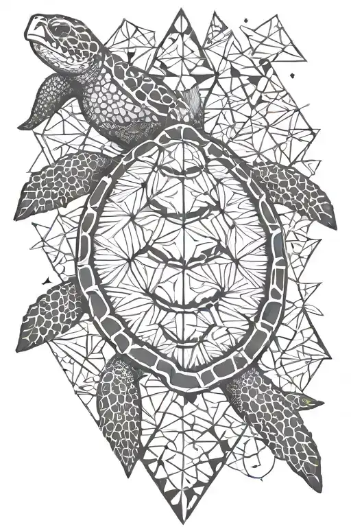 Sea Turtle And Triangles