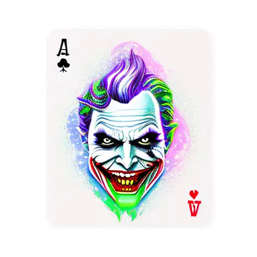 Androgynous Joker Playing Card That Is Melting