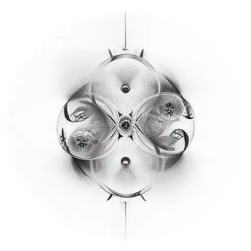 A Tatoo In Black Wich Says Eycu But Qith Different Desing In Circules