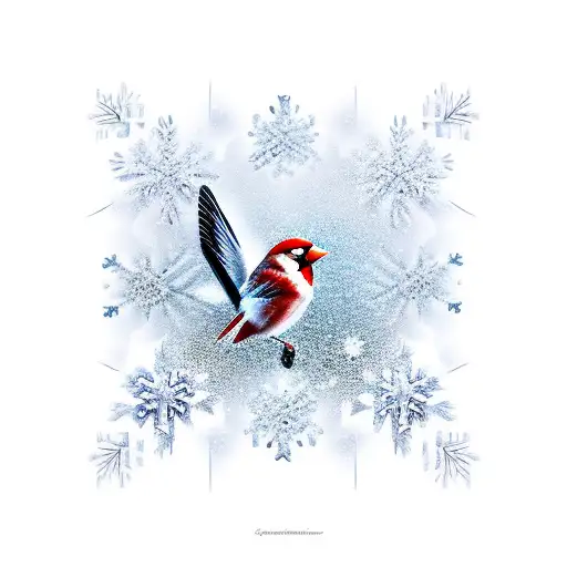 Snowflake Cardinal Bird