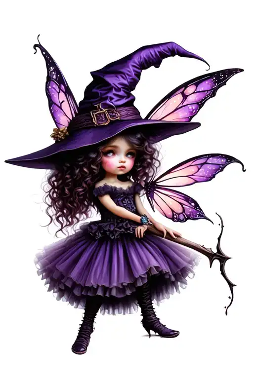 Cute Little Gothic Witch Fae Faery