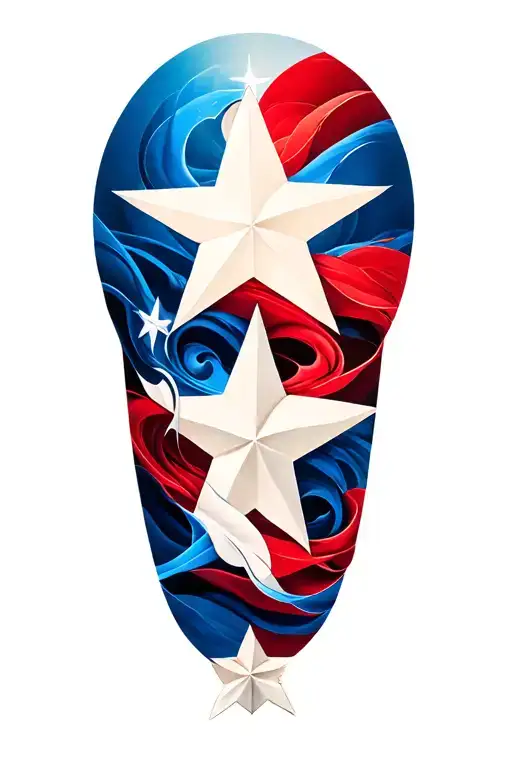 Red White And Blue Star