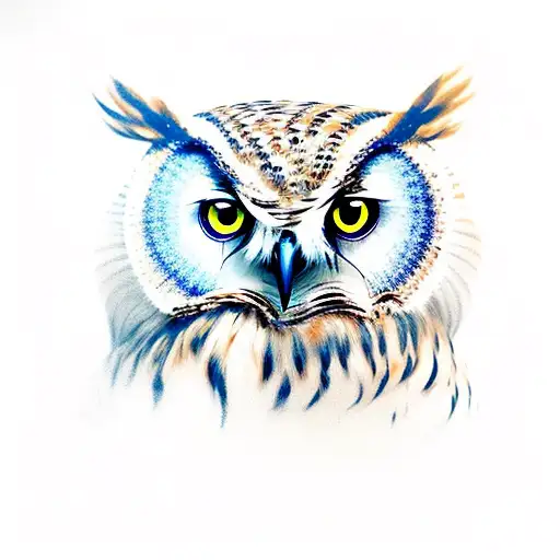 Owl With Blue Eyes