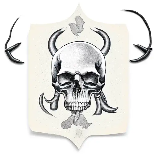 Grim Reaper With Other Skulls Worked Into The Design