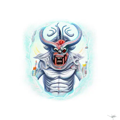 A Full Body Demon Representing Gluttony