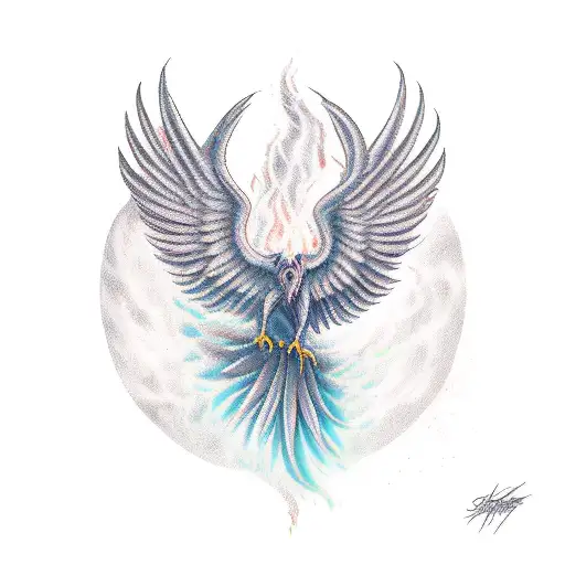 Phoenix Flying Out Of Ashes