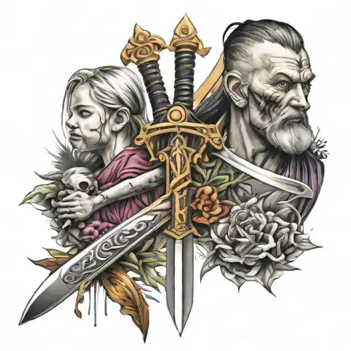 Sword Father Daughter And Son Matching