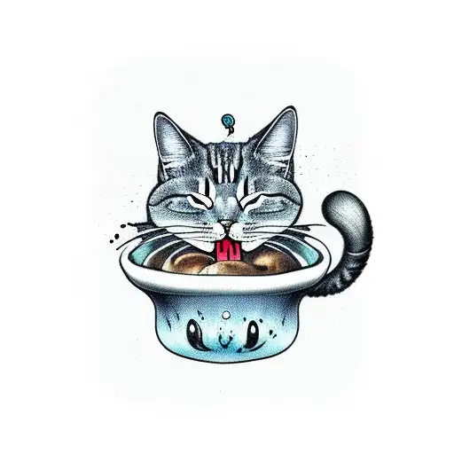 Mushroom With Sleeping Cat