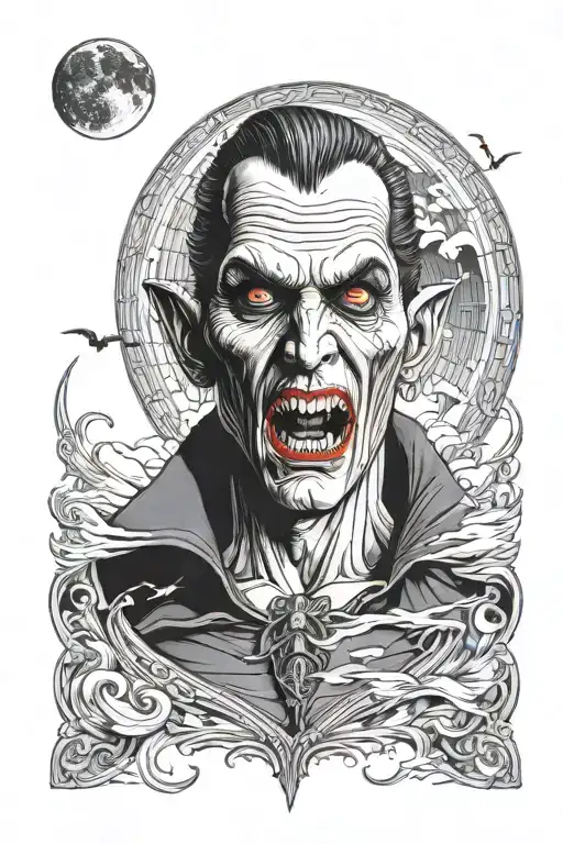 Vampire In Front Of A Moon