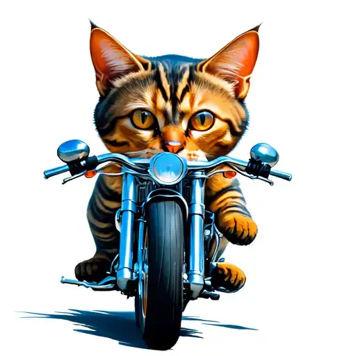 Cat Driving A Motorcycle