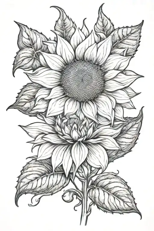 Sunflower Blooming Lotus Flower