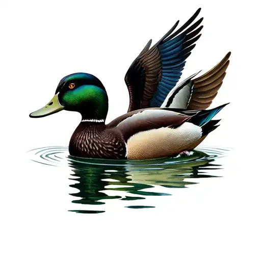 Mallard Duck Male And Female Upper Arm Sleeve Beautiful Wings
