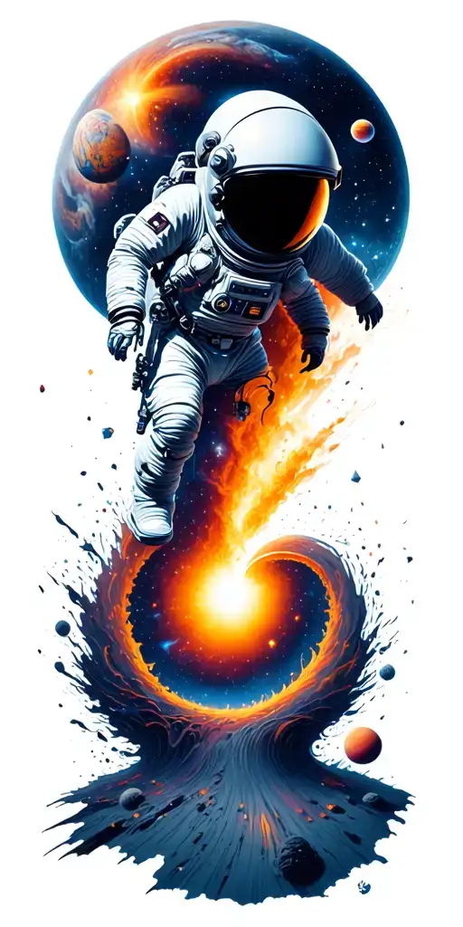 Space Galaxies Universe Planets Blackhole Destroying Wormhole Astronaut Pulled In Blackhole