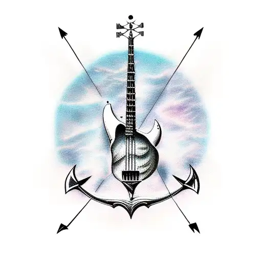Bass Guitar In The Shape Of An Anchor