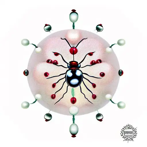 Geranium With Ladybug And Pearls