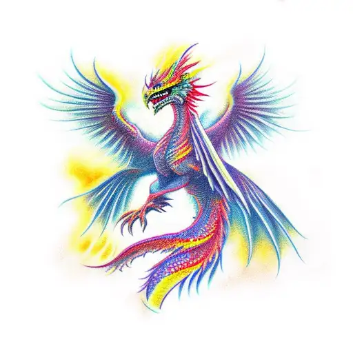 Phoenix Dancing With A Dragon