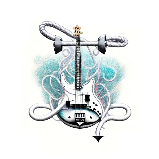 Bass Guitar In The Shape Of An Anchor
