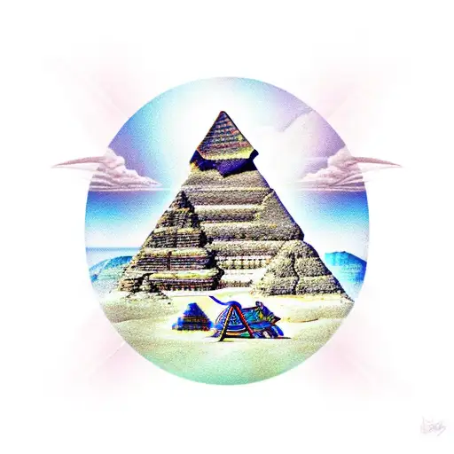 A Pharoah With Pyramids As The Background