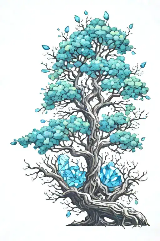 Good Luck Tree With Crystals Growing