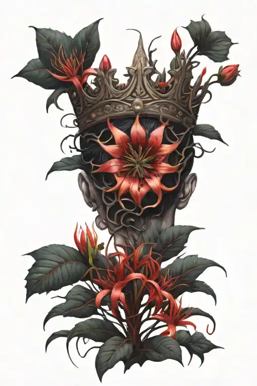 Large Crown Black African Tree Red Spider Lily Flower