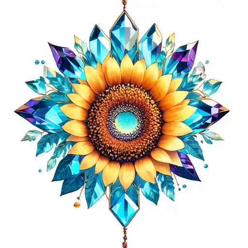 Sunflower Crystals Dream Catcher