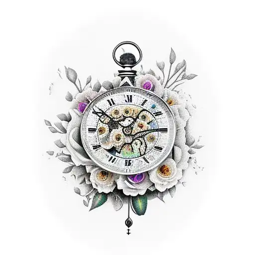 Flowers And Grandfather Clock