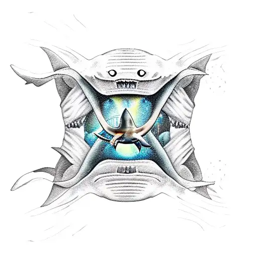 Diving Sleeve With Shark Treasure