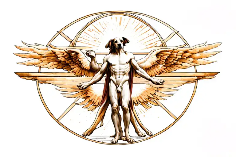Vitruvian Man Dog