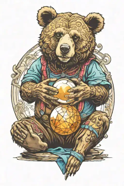 Fortune Teller Gypsy Bear Holding Crystal Ball