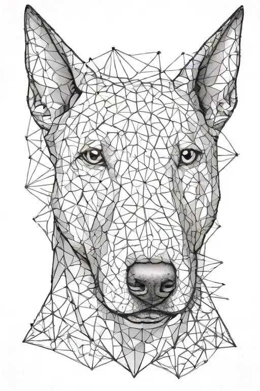 Geometric English Bull Terrier Face