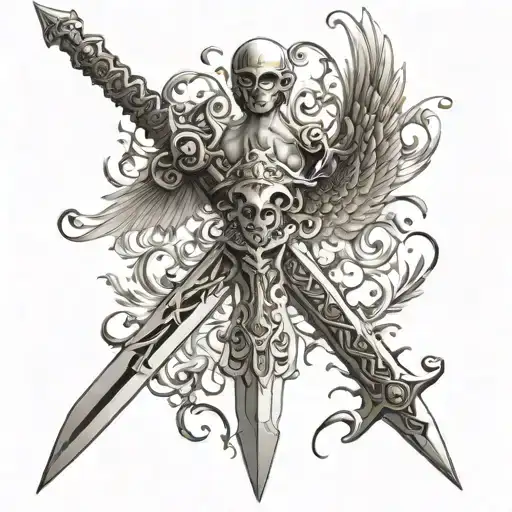 Black And White Subtle Angelical Sword