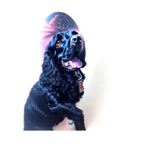 A Black Cocker Spaniel