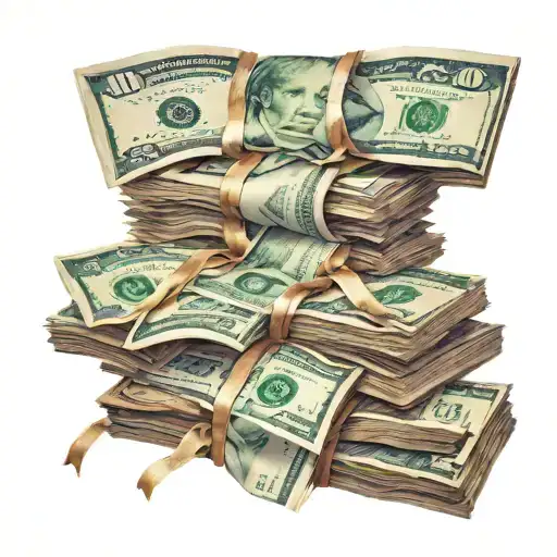 A Stack Of Money With Love Letters Woven Into The Design