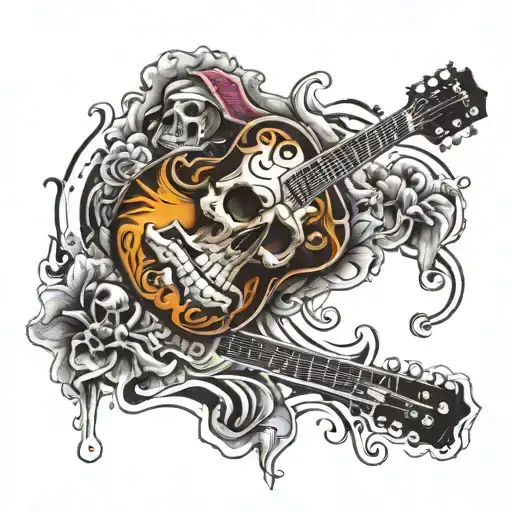 Guitar With Skull Face