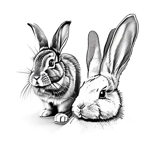 Bunny With Knive And Another Bunny With Gun