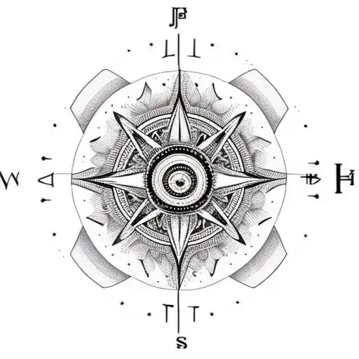 Black Lotus And Mountains With Compass