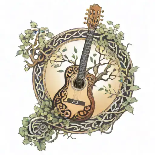 Guitar And Celtic Tree