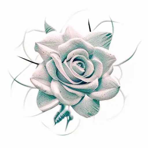 A Beautiful Flower With A Stalk And Thorns