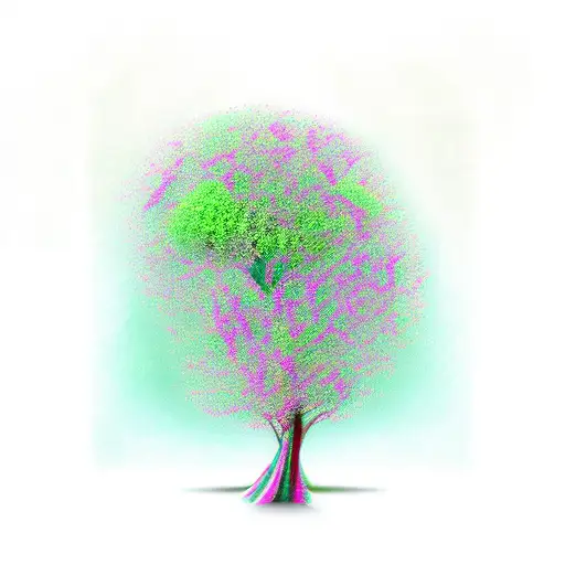 Tree With Green Md Ribbon