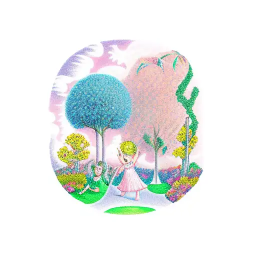 A Whimsical Illustration Of You And Your Daughter Playing Together In A Magical Garden