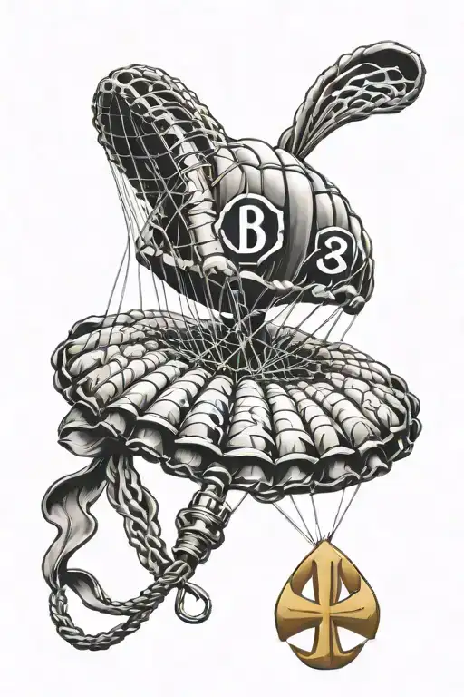 Military 82 Airborne Parachute Symbol With Fuck Cancer Awareness Ribbon