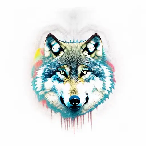 Wolf Scene Inside Eagle Outline